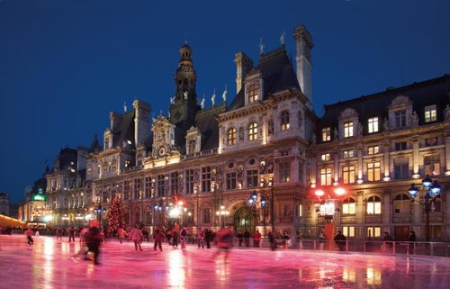 Ice skating in Paris